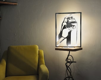 Lampe d'ambiance, lampe à poser pop art, fait main