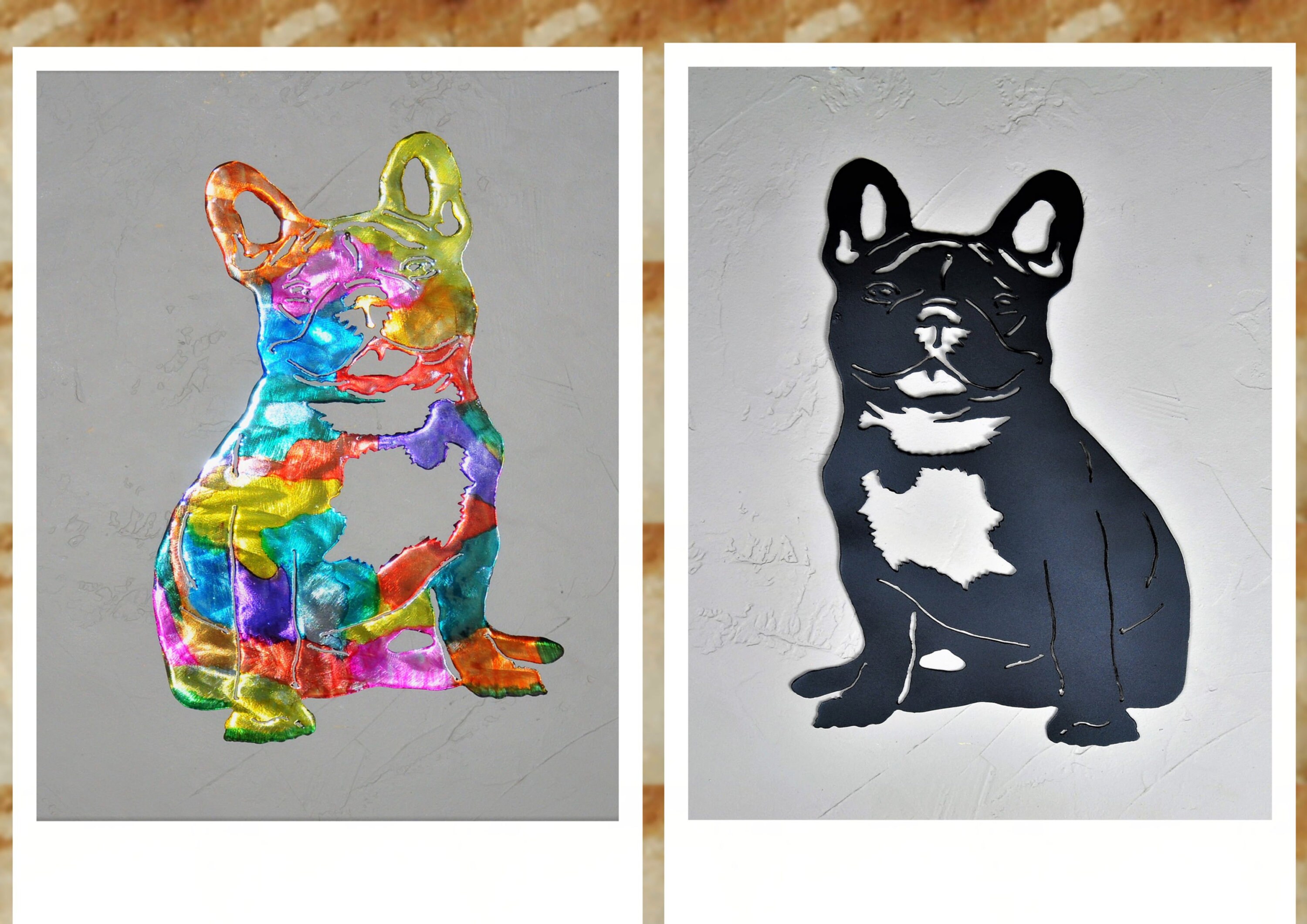 Décoration Mural, Art Mural , Décoration, Chien, Bouledogue , Fait Mains, Français