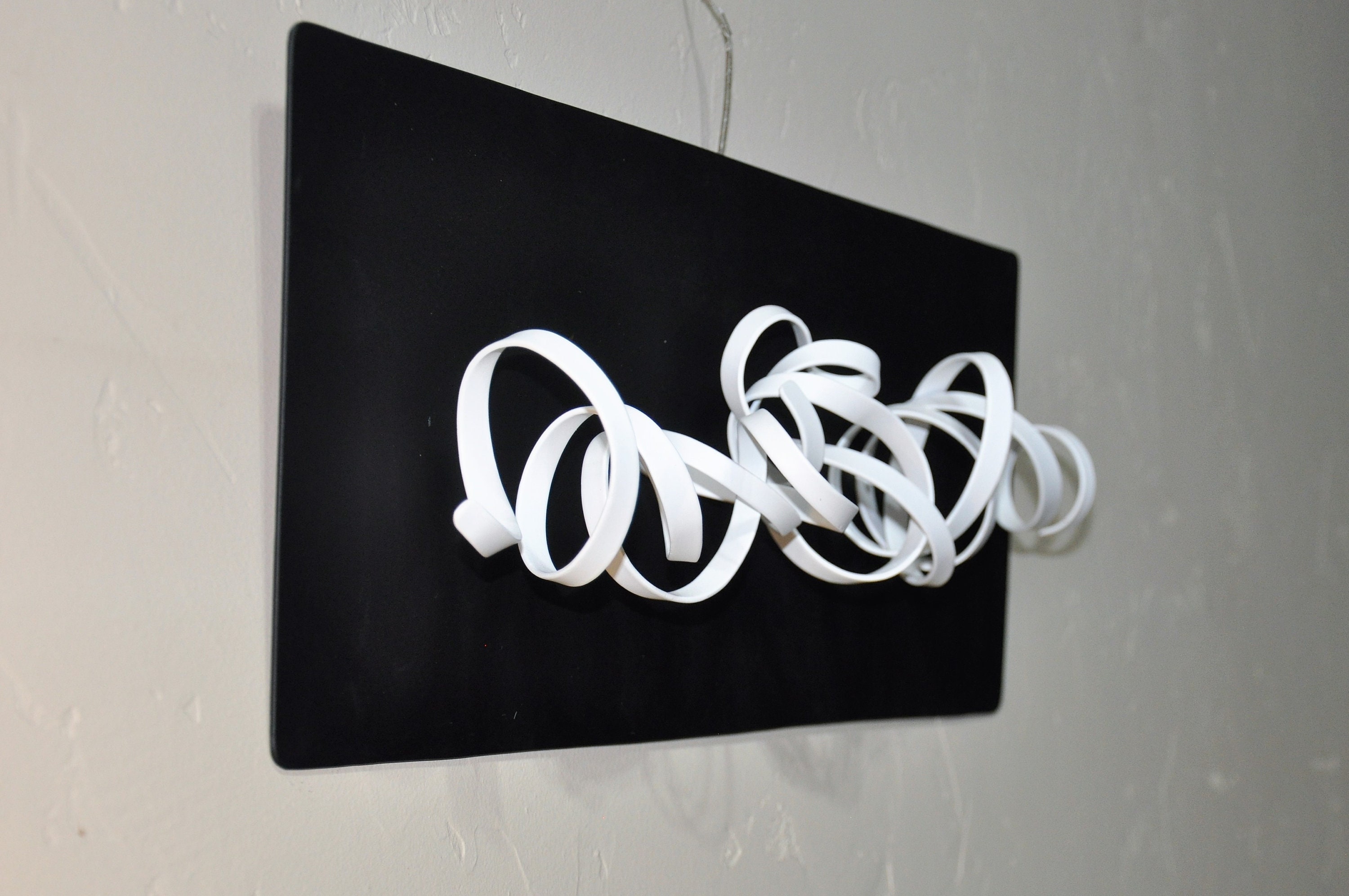 Art Métal - Art Abstrait Murale en Home Décor Sculpture Contemporaine Décoration , Noir et Blanc