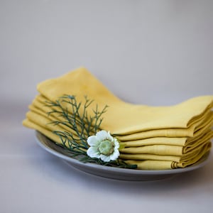 Elegant Set of 6 Natural Linen Napkins - Handcrafted, Various Colors - Perfect for Personal Use or Gifting&quot;