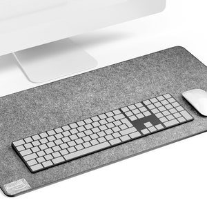 Dark Gray Felt Desk Mat: Large Mouse Pad, Custom Size Available