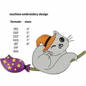Helloween Kitten - Machine Embroidery Design - Instant Download