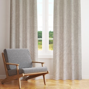 Linen curtain panel /1 piece/, custom sizes, blackout lining, back tabs pocket