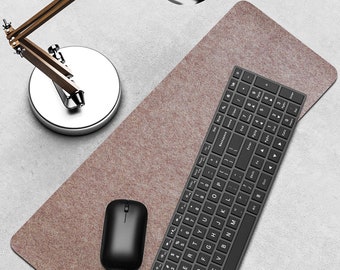 Final Sale  Beige Felt Desk Mat - Large Mousepad, Custom Size Available
