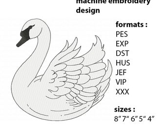 Graceful Swan design - Machine embroidery files