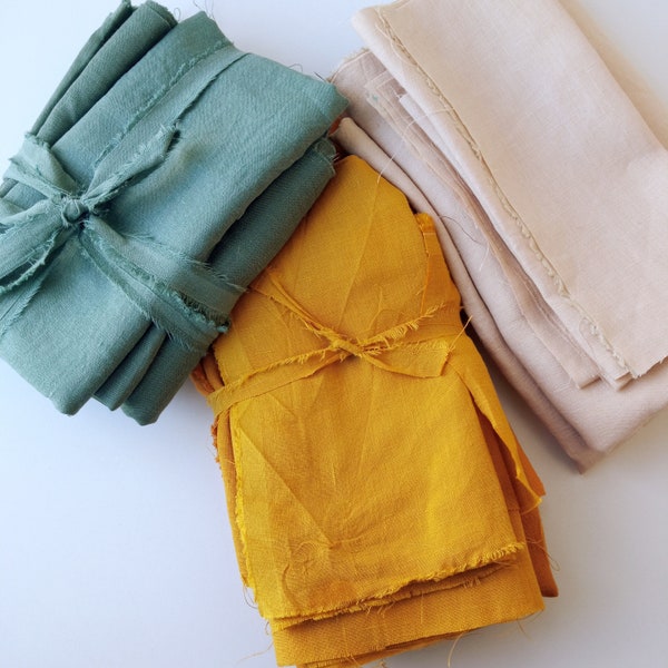 Natural linen scraps bundle, linen fabric offcuts, linen scraps bundle, linen fabric remnants, linen for quilting, linen swatches