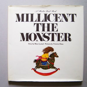 May include: A vintage children's book cover titled "Millicent the Monster." The cover features a drawing of a child riding a rocking horse. The title is in large, bold, black letters. The book is a Martin Quist Book.