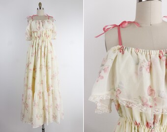 Vintage yellow floral prairie dream dress | AS-IS | flaw