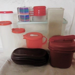 CHOICE of Vintage TUPPERWARE sets: Cooks Mate; Ice Bucket, Coasters; Soup Bowl, Breakfast Maker; Celery; Velveeta; Spaghetti, Cheese