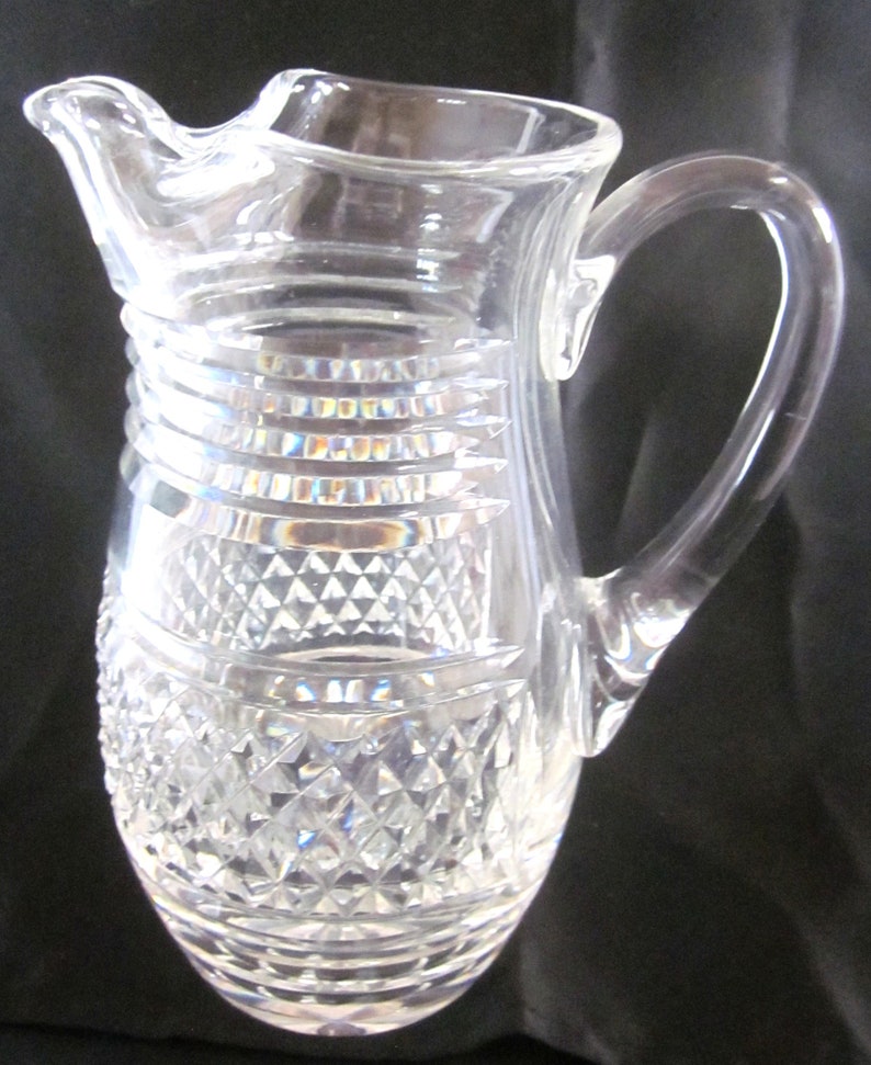 Lead Crystal Pitchers, Choice Antique Crystal Circle Pattern Pitcher, Waterford Crystal Martini