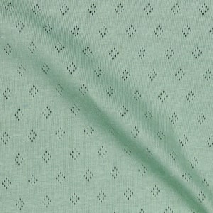 POINTOILLE - Fine Knit Jersey with Hole Pattern Mint Green