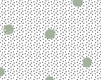 BIO Baumwoll Jersey  Waffle Dots Nebelgrün Lillestoff Stoff Mint Grün