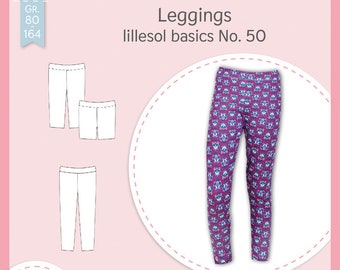 Papierschnittmuster Lillesol und Pelle Kinder No.50 Leggings Basic mit Video-Nähanleitung