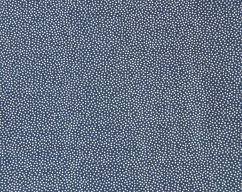 Baumwolle Stoff Retro - 50 cm Hilco Emilie Punkte Tupfen dunkel Blau