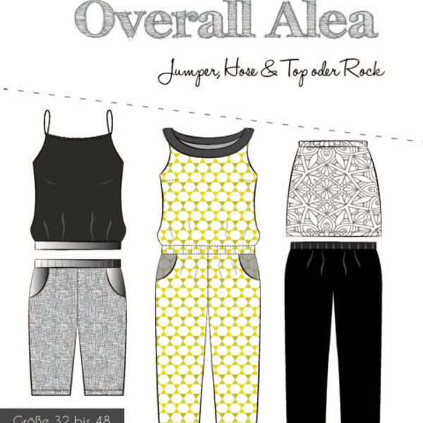 Papierschnittmuster Overall Alea