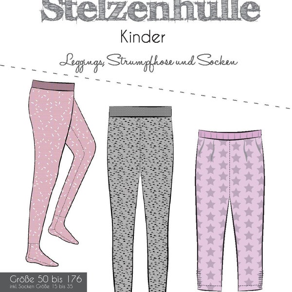 Papierschnittmuster Fadenkäfer "Stelzenhülle" Kinder Loggins Strumpfhose Socken