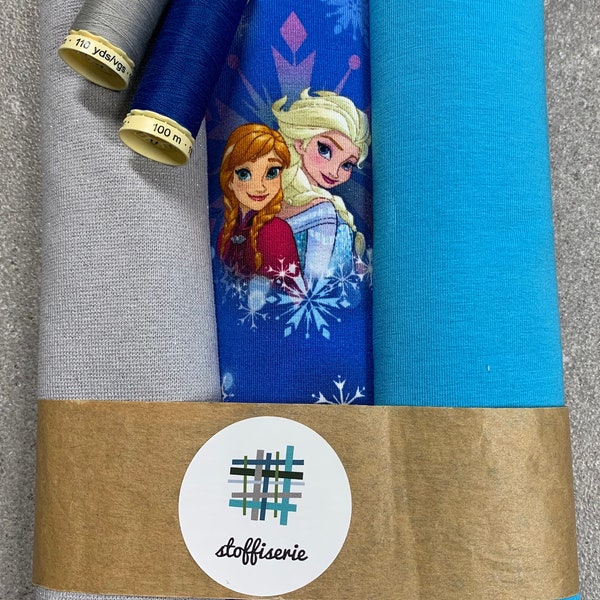 Stoffpaket  Baumwoll Jersey FROZEN EISKÖNIGIN Elsa Anna Stoff