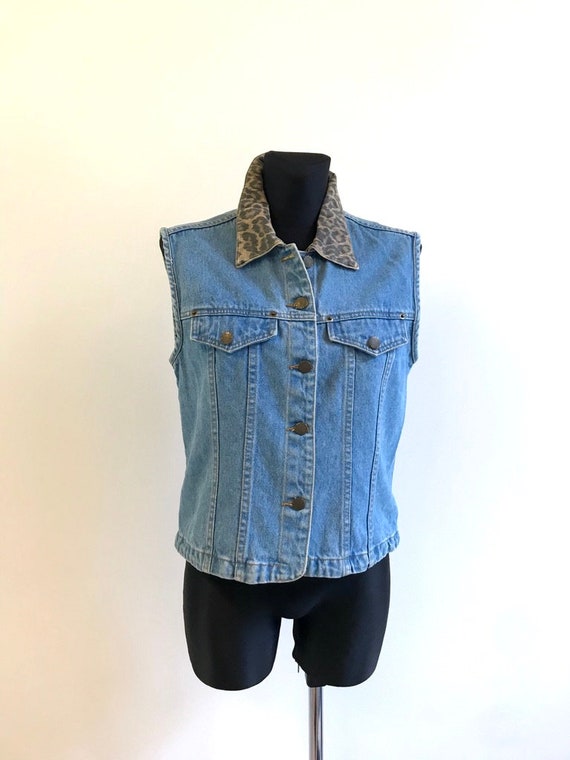 sleeveless denim waistcoat