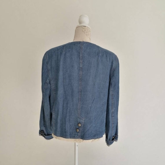 Blue Denim Jacket Jean Jacket Vtg Women's Denim C… - image 3