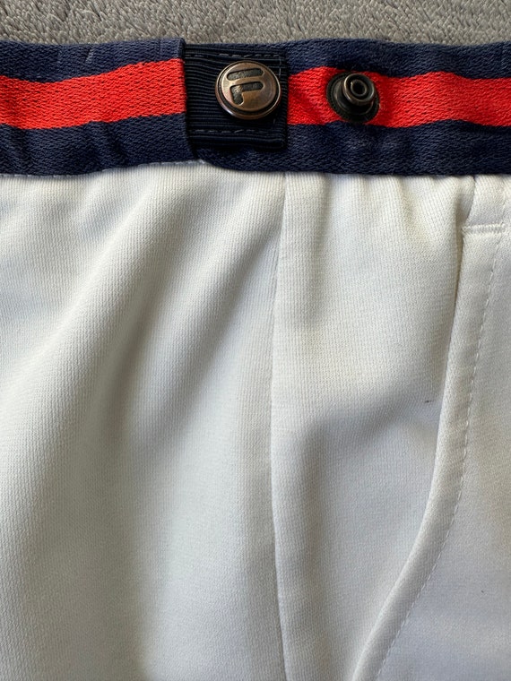 Vintage 80's White Blue/Red Waist stripes Tennis … - image 7