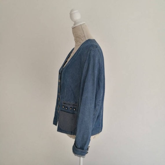 Blue Denim Jacket Jean Jacket Vtg Women's Denim C… - image 2