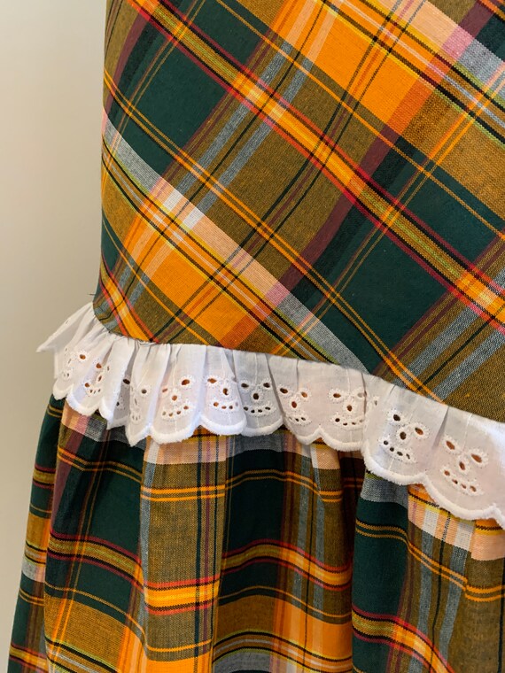 80s-90s Colorful Checkered Skirt Long Plaid Vinta… - image 5