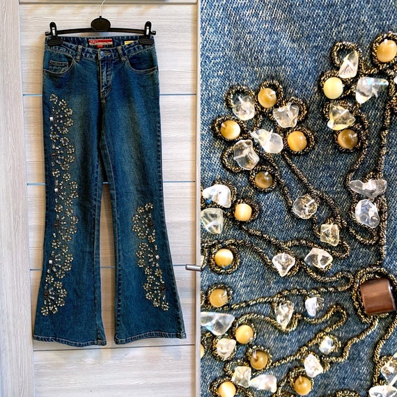 90s Vintage Denim Jeans Peg Leg 