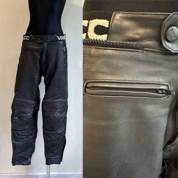 Pantalon biker homme en cuir veritable melange Pantalon moto en cuir Pantalon moto moto en cuir noir taille haute en cuir veritable 50 M L Etsy France