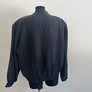 Vintage 90s Men's Black Rhombus Silk Jacket Soft Light Weight Blazer Bomber Cropped Street style Jacket Size M/L image 7