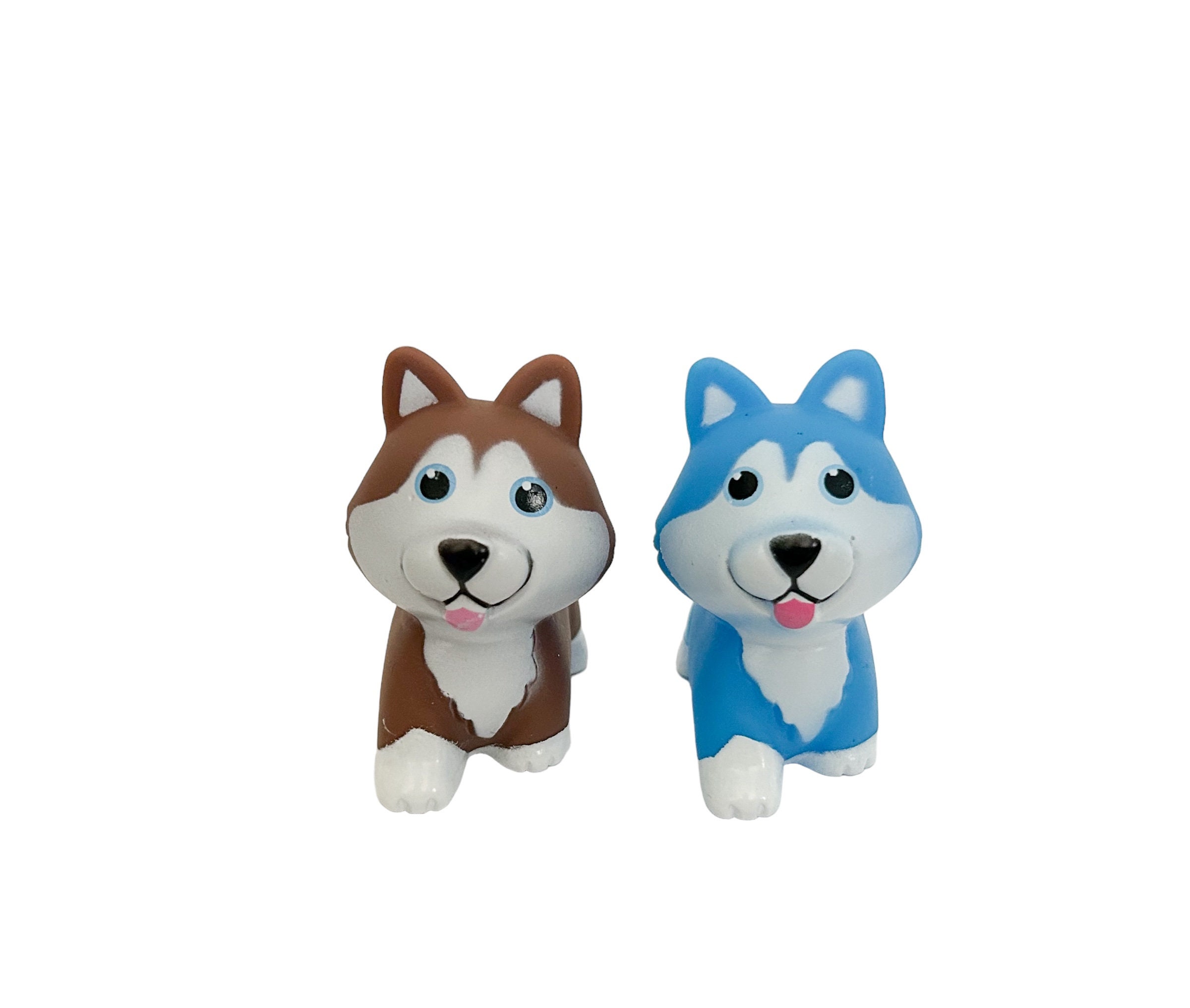 Adorable Dog Puppy Animal Themed Rubber Duck Ducks - Husky Huskies Brown Blue White - Individual or Pack of 2