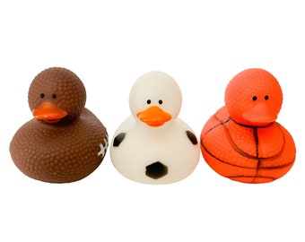 Sports Themed Rubber Duck Ducks Soccer Ball Basketball Football