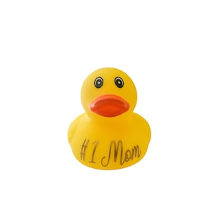 Personalized #1 Mom Yellow Themed Rubber Duck Ducks - Custom Color - Individual