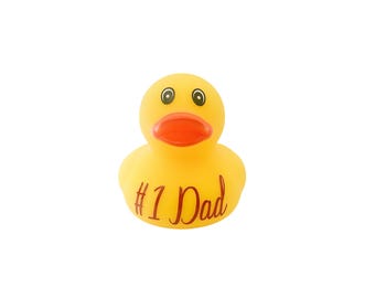 Personalized #1 Dad Yellow Themed Rubber Duck Ducks - Custom Color - Individual