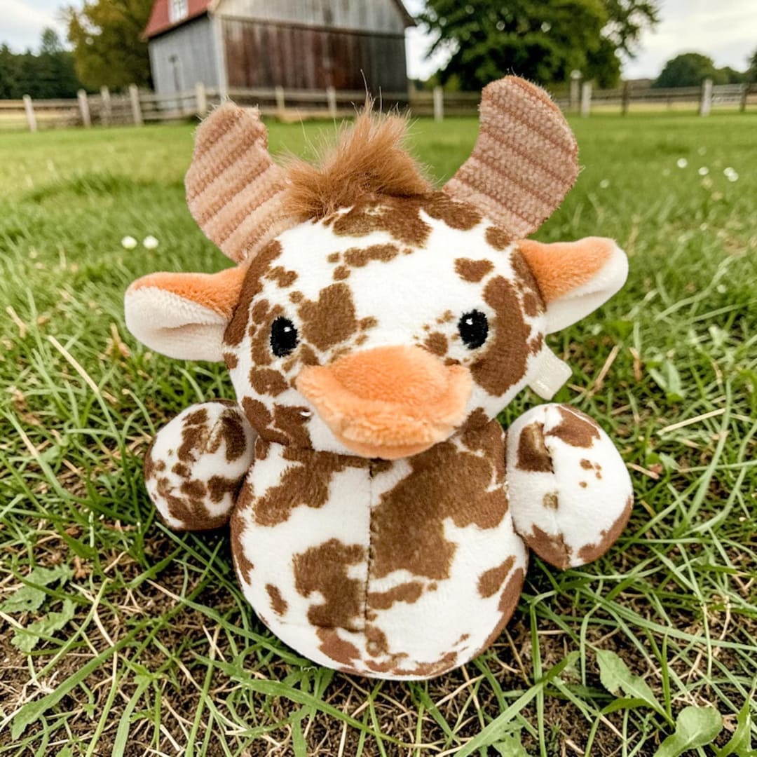 Highland Cow Themed Plush Rubber Duck Ducks - Brown Tan - Small Farm ...