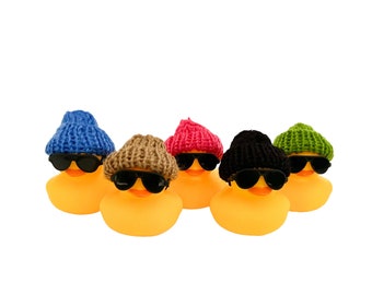 Yellow Beanie Hat Sunglasses Rubber Duck Ducks - So Cute Glasses - Individual or Pack of 4