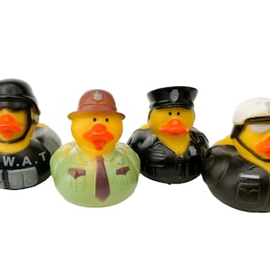 Police Officer Law Enforcement Themed Yellow Rubber Duck Ducks - Swat Motorcycle Trooper - Individual or Pack of 4
