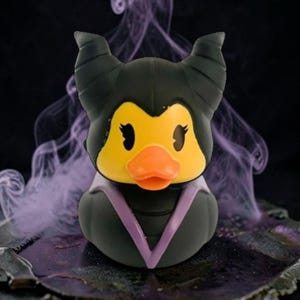 Fairy Evil Witch Character Themed Black Rubber Duck Ducks - Costume Dress Up - Individual - Black Purple Yellow - Dark Halloween
