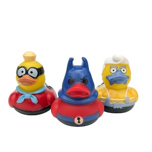 Cute Cartoon Character Themed Yellow Colorful Rubber Duck Ducks - Costume Dress Up Mermaid Mr Boy - Individual or Pack of 3