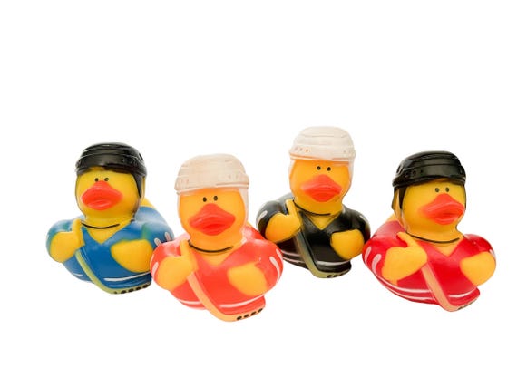 Hockey Themed Rubber Duck Ducks Red Blue White Black Orange Sports Jersey Individual or Pack of 4 Etsy UK