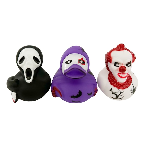 Scary Movie Halloween Costume Themed Yellow Rubber Duck Ducks - Trick Or Treating - Thriller Horror - Individual or Pack of 3