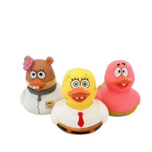 Cute Cartoon Character Themed Yellow Colorful Rubber Duck Ducks - Costume Dress Up Sally Bob Patrick - Individual or Pack of 3