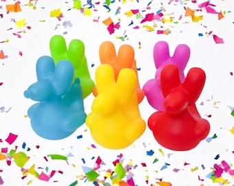 Bright Balloon Dog Colorful Themed Rubber Duck Ducks - Red Orange Blue Green Yellow Purple - Individual or Pack of 6