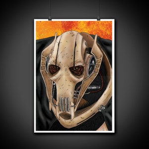 General Grievous Color Portrait Art Illustration Print