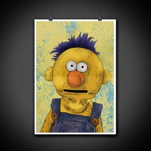 Yellow Guy Portrait Don&#39;t Hug Me I&#39;m Scared DHMIS Color Portrait Art Illustration Print