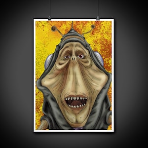 Ben Quadinaros Podracer Color Portrait Art Illustration Print