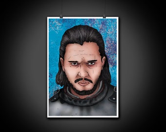 Jon Snow Color Portrait Art Illustration Print