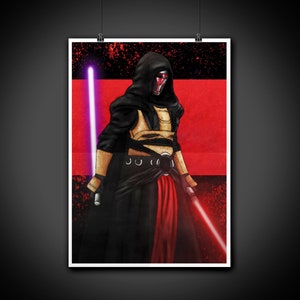 Darth Revan Star Wars Sith Color Portrait Art Illustration Print Wall Art Home Decor
