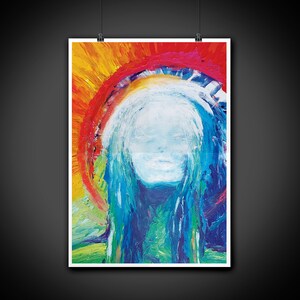 Spiritual Abstract Painting Psychedelic Art Digital Illustration Print, Wall Art, Home Decor