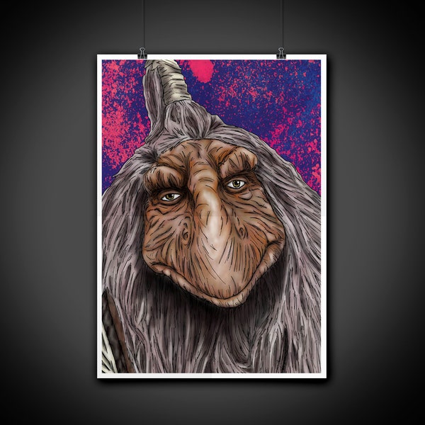 Archer Mystic Dark Crystal Color Portrait Art Illustration Print