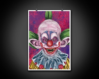 Shorty Killer Klowns från yttre rymden Färgporträtt Konst Illustration Tryck